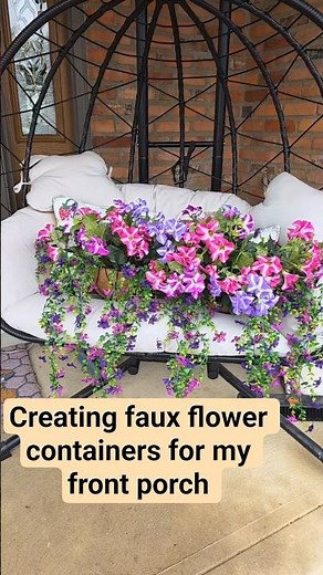 Creating faux flower containers for my front porch