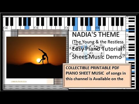 NADIA'S THEME - The Young & the Restless - Easy Piano Tutorial New Arrangement with sheet music