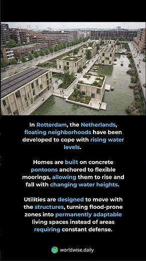 Buildings That Float on Purpose. Rotterdam designs floating homes and offices to hand...