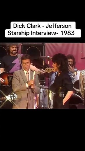 Dick Clark gives Grace Slick & Jefferson Starship an interview on AB in 1983 #jeffersonstarship ￼