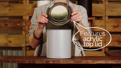 AirScape Planetary Design Kilo Coffee Storage Canister - US Patented Inner Plunger Lid Removes Excess Oxygen - DON'T buy airtight, BUY AIR-LESS - Holds 2.2 lbs Coffee Beans - (Matte Black)