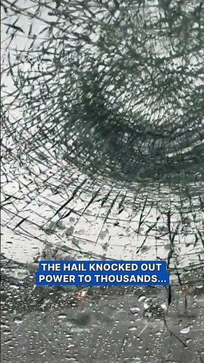 Hail smashes car windows during a storm in Missouri