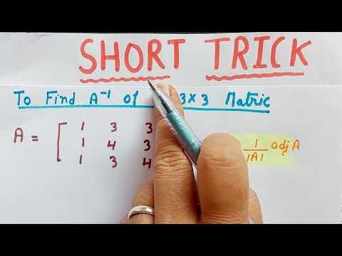 Short trick to find Inverse of 3×3 matrix #shorttrick #inverseofmatrix #calculus