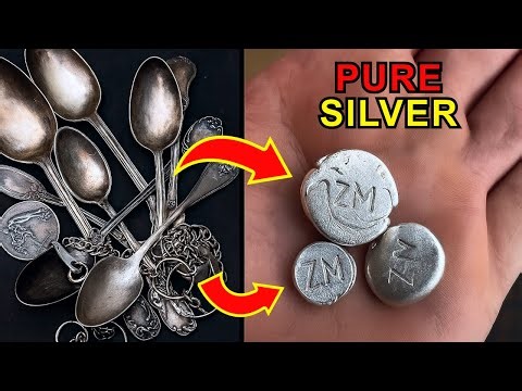 Turning Scrap into Pure Silver Coins | Cupellation & Pouring ASMR