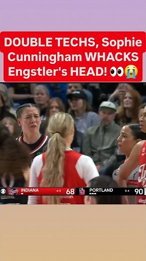 😱 DOUBLE TECHS, Sophie Cunningham WHACKS Engstler's HEAD | Indiana Fever WNBA women's basketball