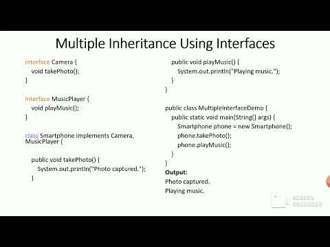 Multiple Inheritance using Interface in Java.
