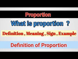 Proportion ( Meaning , definition , example ).