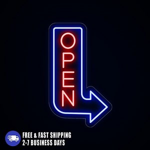 Exterior Open Sign, Neon Outdoor Open Sign, Waterproof LED Neon, Shop Open Sign, Custom Neon Sign, Arrow Open Sign, Bar Open Sign - Etsy