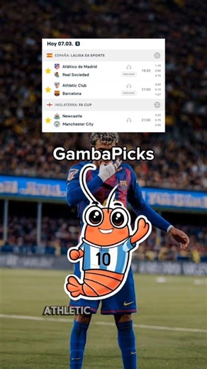 PRONOSTICOS DEPORTIVOS GAMBAPICKS🦐 7 DE MARZO BARSA,ATLETI,MANCHESTER CITY