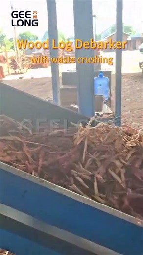 heavy duty wood log debarking machine with crushing system