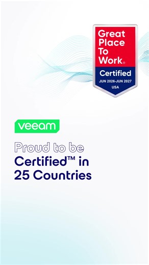 Veeam: Recognized as Great Place To Work in 25 Countries