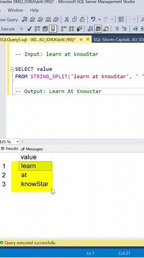SQL Tricks | Capitalize First Letter Of Each Word #sqltricks #fallintoshorts