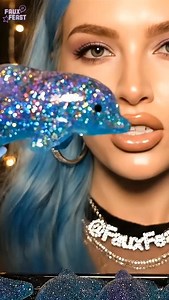 Straight from candy seas 🐬✨ Gummy dolphins taste sweeter than any wave. Soft, chewy, and a little splash of magic in every bite 🌊💎 And no, these are not real! Would you save them or snack on them? 👀 #gummydolphins #fantasyasmr #asmreating #oddlysatisfying #oceansnacks | Faux Feast