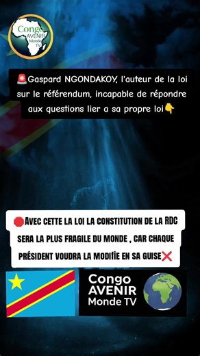Gaspard Ngondakoy et la loi sur le référendum RDC: réponses manquantes