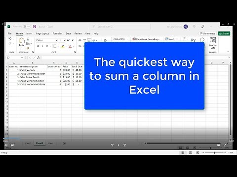 The Fastest Way to Sum Columns in Excel