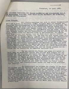 Letter from German Quaker Representatives