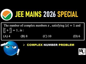 Number of Complex Numbers z , Satisfying |z| =1 and | z/zbar + zbar/z | is || JEE MAINS PYQ #maths