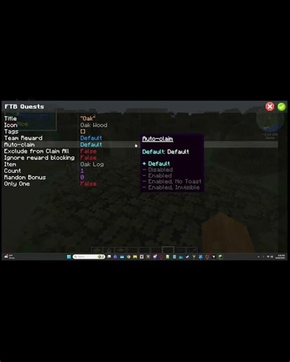 FTBQuests 1.20, 57: item Reward Settings #minecraft #gaming