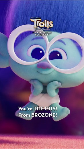 Now, HOLD UP! That’s Baby BRANCH? Cue the screams pls. #TrollsBandTogether, only in theaters November 17. | Trolls
