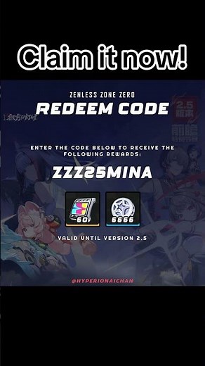 ZZZ Redemption Code for Patch 2.4 and 2.5 | Zenless Zone Zero #zzzcreators #zzzero #zzzvideo