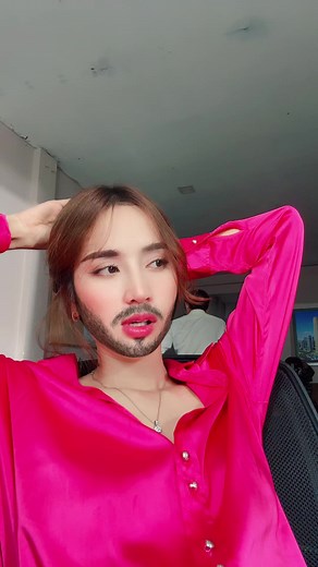 Bright Pink Satin Blouse Fashion Showcase