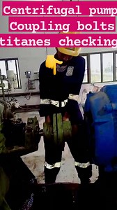 The coupling bolts titans of the centrifugal pump are being checked #centrifugal #pump #coupling #bolts #tharmalpowerplant #india | Mill Wright Technician