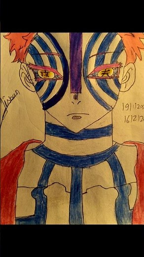 draw akaza from dimon slayer🤯💯 #drawingandassemblingdemonslayer