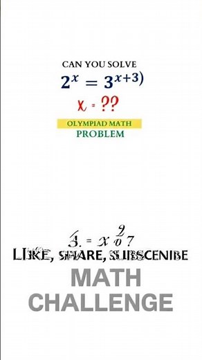 Solve This Algebra Problem (High School Math Olympiad) #Algebra #Math