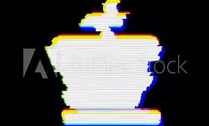 From the Glitch effect arises chess king symbol. Then the TV turns off. Alpha channel Premultiplied - Matted with color black