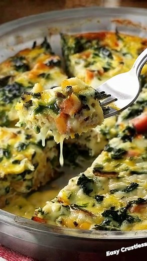 This Spinach Quiche is easy to make and full of delicious flavor! You'll love the combination of spinach, sweet onion, mushrooms, and cheddar and feta cheeses. FULL RECIPE IN THE COMMENT 👇👇 | W-W Recipes For Beginners
