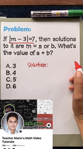 Problem Involving Absolute Value‼️ #maths #mathteacher #HappyWorldTeachersDay #fblifestyle | Math Teacher Mario