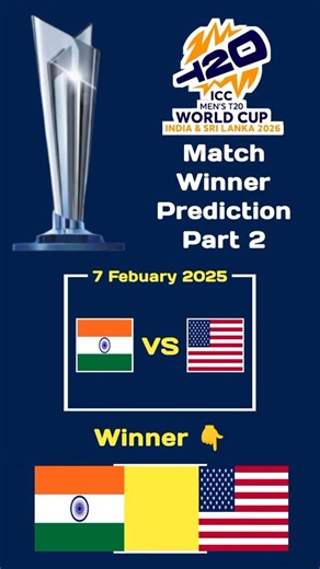 T20 World Cup 2026: Match Winner Prediction Part 2 🎯 IND vs USA #Shorts