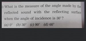 What is the measure of the angle made by the reflected sound wi... | Filo