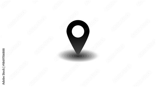 Map Pointer Icon Animation in 4K Resolution, GPS Navigation Location Pin Stock Video