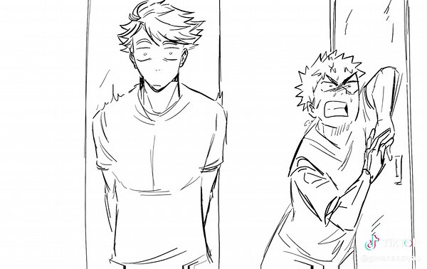He’s pushed me down the friggin stairs #haikyu #haikyufanart #oikawatooru #iwaizumihajime #fyp