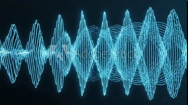 Stylized Audio Waveform Visualizer Displaying Sound Signal Oscillation
