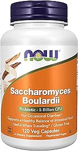 NOW Foods Supplements, Saccharomyces Boulardii, 5 Billion CFU Probiotic, 120 Veg Capsules