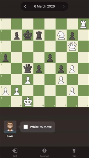 Solving daily puzzle 06-03-26 #chess