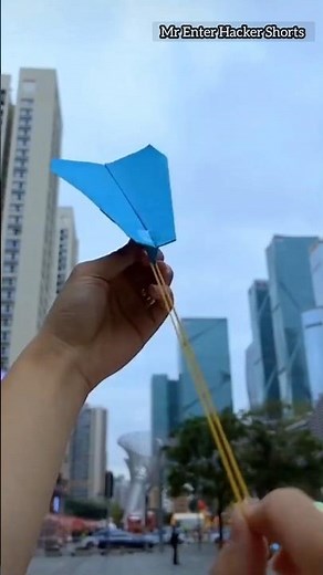 world's best rubber band throwing airplane 🥰✈️ , easy rubberband launch tutorial #shorts #paper