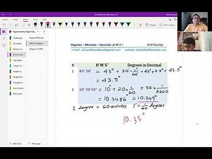 Bearing Angle and Convert Degrees in Minutes and Seconds Trigonometry