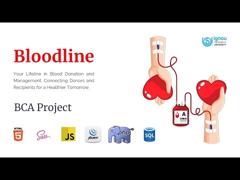 Blood Bank Management System (BBMS) Project in PHP and MySQL || Bloodline ☝️