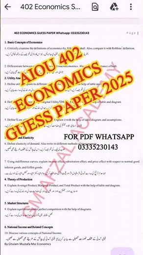 aiou 402 guess paper spring 2025 #402 #Spring2025