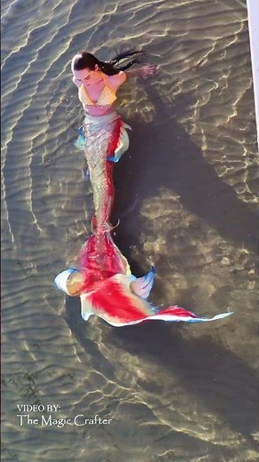 A vibrant orange dragon mermaid tail