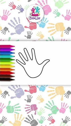 Glitter Hands Drawing #shorts - Drawing and Coloring for Kids #howtodraw #drawing #painting