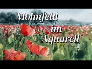 Poppy field - Watercolour tutorial