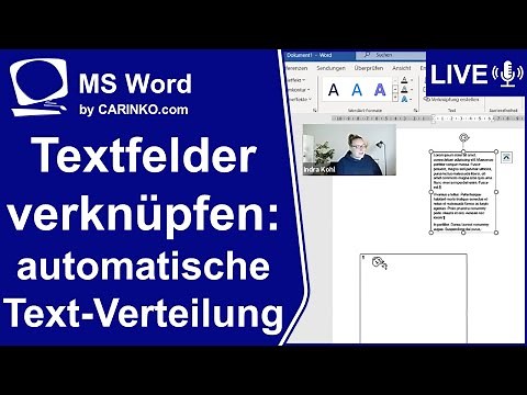 Indra Kohl Live - Linking text fields: Automatic text distribution in MS Word - carinko.com