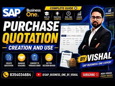 Purchase Quotation In SAP B1 || CLASS 16