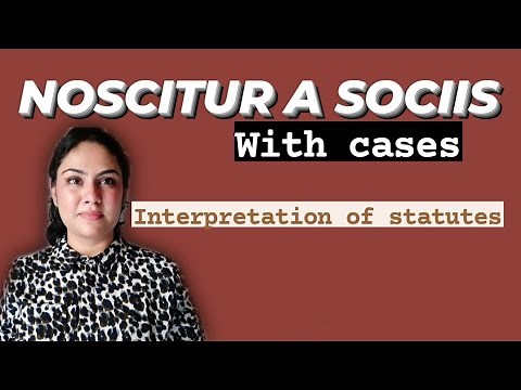 NOSCITUR A SOCIIS | INTERPRETATION OF STATUTES