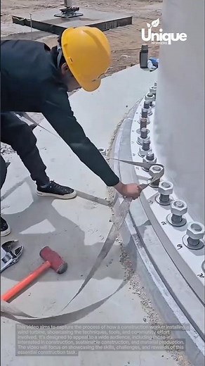 Construction worker installing a wind turbine: wind turbine tutorial