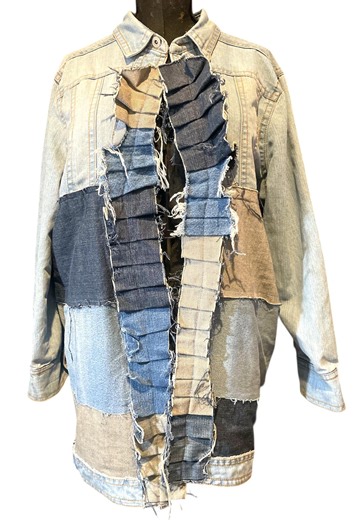 The Patchwork Coat — One-of-one Reworked Art Garment — Patchwork Denim Jacket —fits XL to 2X— Plus Size Clothing - Etsy